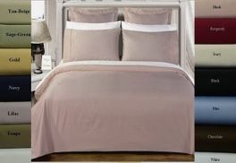 blancho bedding 600 Thread count Solid Egyptian cotton Duvet cover set(Full/Queen)