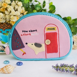blancho bedding [A Short Walk] Embroidered Applique Cosmetic Bag / Camera bag / Hand Purse Wallet (7.1*5.1*2.8)