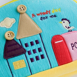 Blancho Bedding [A Windy Day] Embroidered Applique Cosmetic Bag / Camera Bag / Hand Purse Wallet (7.1*5.1*2.8)