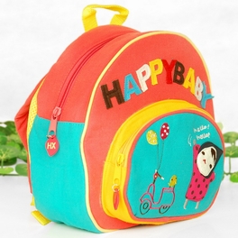 Blancho Bedding [Active Girl] Embroidered Applique Kids Fabric Art School Backpack / Outdoor Backpack (9.0*9.4*3.3)