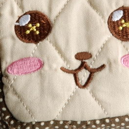 Blancho Bedding [Active Monkey] Embroidered Applique Fabric Art Wallet Purse/ Pouch Bag (2.9 X 4.7 X 0.98 Inches)