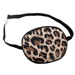 blancho bedding Adult Silk Sleep Eye Patch for Lazy Eye Amblyopia Treatment Brown Leopard Print