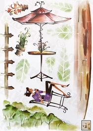 Blancho Bedding Afternoon Tea - Large Wall Decals Stickers Appliques Home Decor