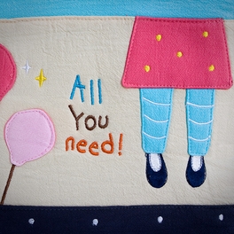 Blancho Bedding [All You Need] Embroidered Applique Fabric Art Tote Bag / Shopper Bag (9.3*7.2*4.2)