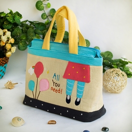 Blancho Bedding [All You Need] Embroidered Applique Fabric Art Tote Bag / Shopper Bag (9.3*7.2*4.2)