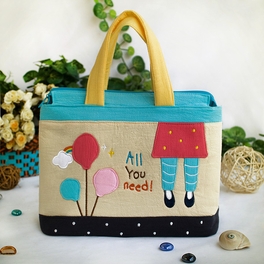 blancho bedding [All You Need] Embroidered Applique Fabric Art Tote Bag / Shopper Bag (9.3*7.2*4.2)