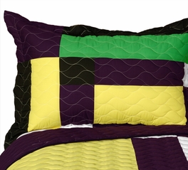 Blancho Bedding [Alocasia] 3PC Vermicelli - Quilted Patchwork Quilt Set (Full/Queen Size)