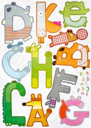 Blancho Bedding Animal Letters - Large Wall Decals Stickers Appliques Home Decor