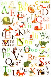 Blancho Bedding Animals' Alphabet - Wall Decals Stickers Appliques Home D¨¦cor