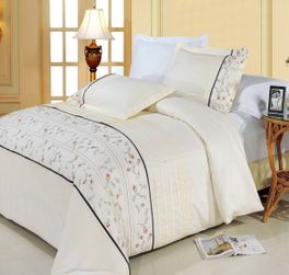 blancho bedding Anna Egyptian cotton Embroidered Duvet Cover Set(King/Cal-King)