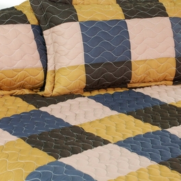 Blancho Bedding [Antique Chic] 3PC Vermicelli-Quilted Patchwork Quilt Set (Full/Queen Size)