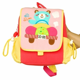Blancho Bedding [Art Rabbit] Embroidered Applique Kids Fabric Art School Backpack / Outdoor Backpack (7.1*8.7*2.6)