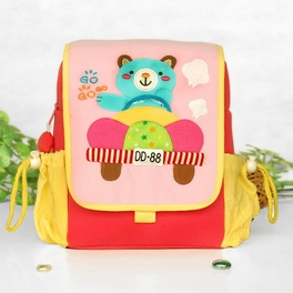 blancho bedding [Art Rabbit] Embroidered Applique Kids Fabric Art School Backpack / Outdoor Backpack (7.1*8.7*2.6)