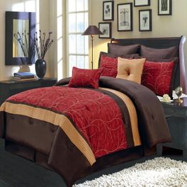 blancho bedding Atlantis Red 8-Piece Comforter Set Queen Size