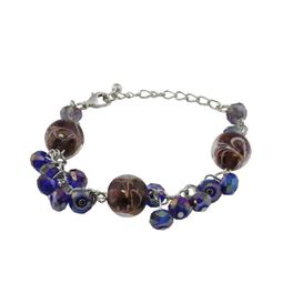 blancho bedding Ball Stone Blueviolet Crystals Purple Crystals Silver Bangle Adjustable Stylish