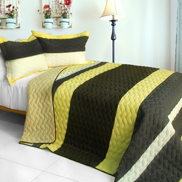 blancho bedding [Bathe in Sunshine] 3PC Patchwork Quilt Set (Full/Queen Size)