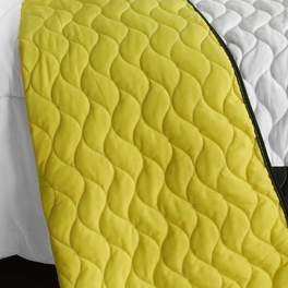 Blancho Bedding [Be Yourself] Vermicelli-Quilted Patchwork Geometric Quilt Set Full/Queen