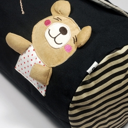 Blancho Bedding [Bear Catch The Fish] 100% Cotton Canvas Shoulder Bag / Swingpack / Travel Bag