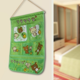 Blancho Bedding [Bear & Chicken] Green/Wall Hanging/ Hanging Baskets / Wall Baskets / Baskets (14*20)