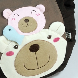 Blancho Bedding [Bear Family] 100% Cotton Canvas Shoulder Tote Bag / Shopper Bag