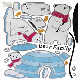 Blancho Bedding Bear Family - Hemu Large Wall Decals Stickers Appliques Home Decor 19.7 BY 27.5 Inches