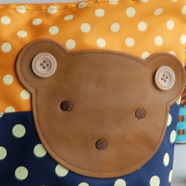 Blancho Bedding [Bear-Orange] Blancho Applique Kids Fabric Art Tote Bag/Shopper Bag-Middile Size (13.3*5.1*10.6)