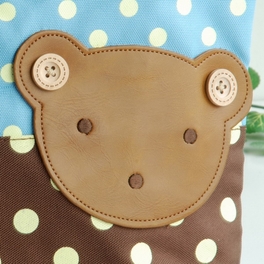 Blancho Bedding [Bear-Skyblue] Blancho Applique Kids Fabric Art Mini Shopper Bag/Tote Bag-Small Size (9.4*2.7*7.8)