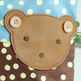 Blancho Bedding [Bear-Skyblue] Blancho Applique Kids Fabric Art Tote Bag/Shopper Bag-Big Size (16.5*5.5*12.6)
