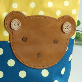 Blancho Bedding [Bear-Yellow] Blancho Applique Kids Fabric Art Mini Shopper Bag/Tote Bag-Small Size (9.4*2.7*7.8)