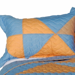 Blancho Bedding [Beautiful Faith] 3PC Vermicelli-Quilted Patchwork Quilt Set (Full/Queen Size)