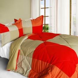 blancho bedding [Beautiful Prairie] Quilted Patchwork Down Alternative Comforter Set (Twin Size)