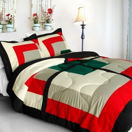 blancho bedding [Beauty Demi] Quilted Patchwork Down Alternative Comforter Set (Twin Size)