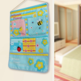 Blancho Bedding [Bee & Flowers] Blue/Wall Hanging/ Wall Pocket Wall Organizers / Wall Baskets (14*20)
