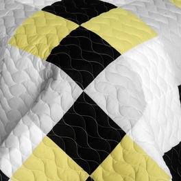 Blancho Bedding [Bee's Garden] Brand New Vermicelli-Quilted Patchwork Quilt Set Full/Queen