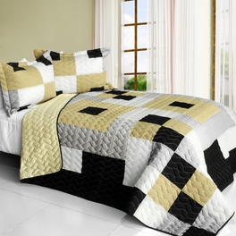 blancho bedding [Bee's Garden] Brand New Vermicelli-Quilted Patchwork Quilt Set Full/Queen