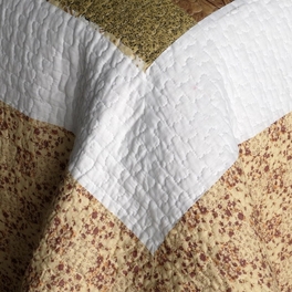 Blancho Bedding [Beige Paisley] Cotton 3PC Vermicelli-Quilted Printed Quilt Set (Full/Queen Size)