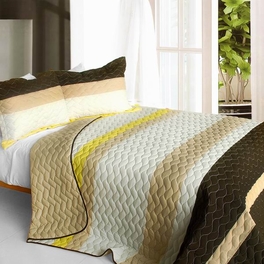 blancho bedding [Best Home Decoration] 3PC Vermicelli-Quilted Patchwork Quilt Set (Full/Queen Size)