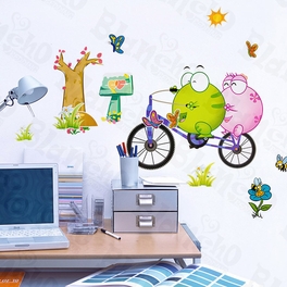 blancho bedding Bicycling 2 - Large Wall Decals Stickers Appliques Home Decor