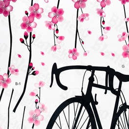 Blancho Bedding Bike & Flowers 2 - X-Large Wall Decals Stickers Appliques Home Decor