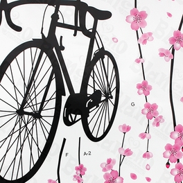 Blancho Bedding Bike & Flowers - Large Wall Decals Stickers Appliques Home Decor