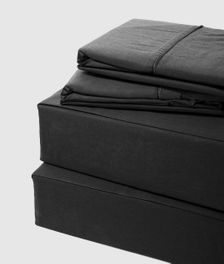 blancho bedding Black 550 Thread count Solid KING Egyptian sheet set