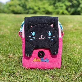 Blancho Bedding [Black Cat] Embroidered Applique Swingpack Bag Purse / Wallet Bag / Camera Bag (3.9*5.1*1.2)