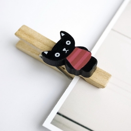 Blancho Bedding [Black Cat] - Wooden Clips / Wooden Clamps / Mini Clips