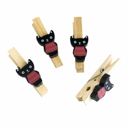 blancho bedding [Black Cat] - Wooden Clips / Wooden Clamps / Mini Clips