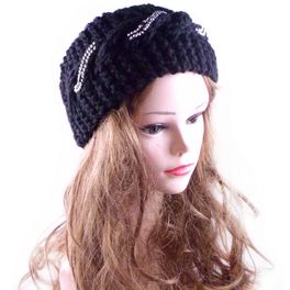 blancho bedding Black Flow Women Headband/Head Warp/Headwear/Hair Accessory with Crystal