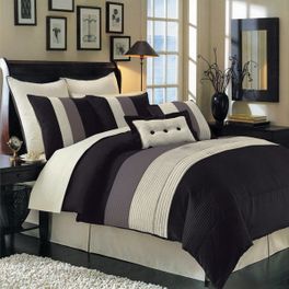 blancho bedding Black Hudson Luxury 12-Piece Bedding Set(Queen Size)