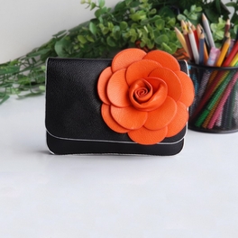 blancho bedding [Black Mystery] Flower Leatherette Clutch Shoulder Bag Clutch Casual Purse