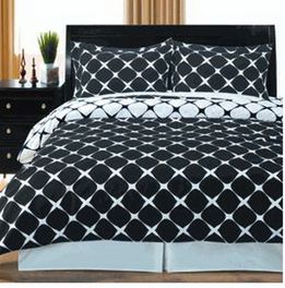 blancho bedding [Black & White] 3PC Bloomingdale Duvet Cover Set (Full/Queen)