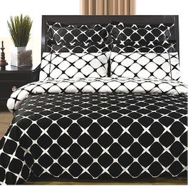 blancho bedding Black & White Bloomingdale 9PC Egyptian cotton Bed in a bag(Full Size)