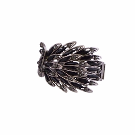 Blancho Bedding Peacock Bangle Silver Black Beads